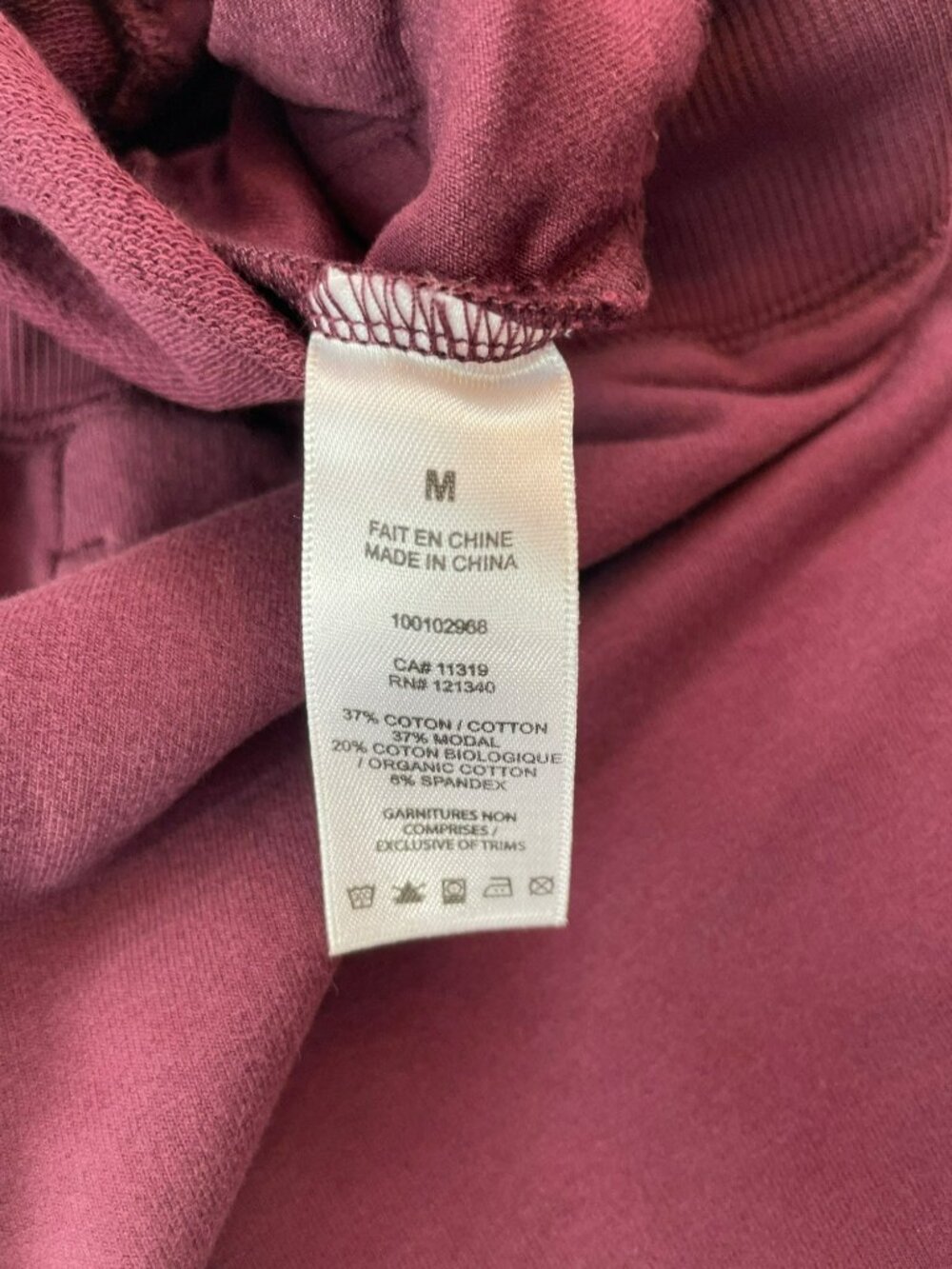 Garage Stretch Terry Bootcut Pants Fig Fantasy Red Women's Sz Medium MSRP$65 NWT - Picture 8 of 10